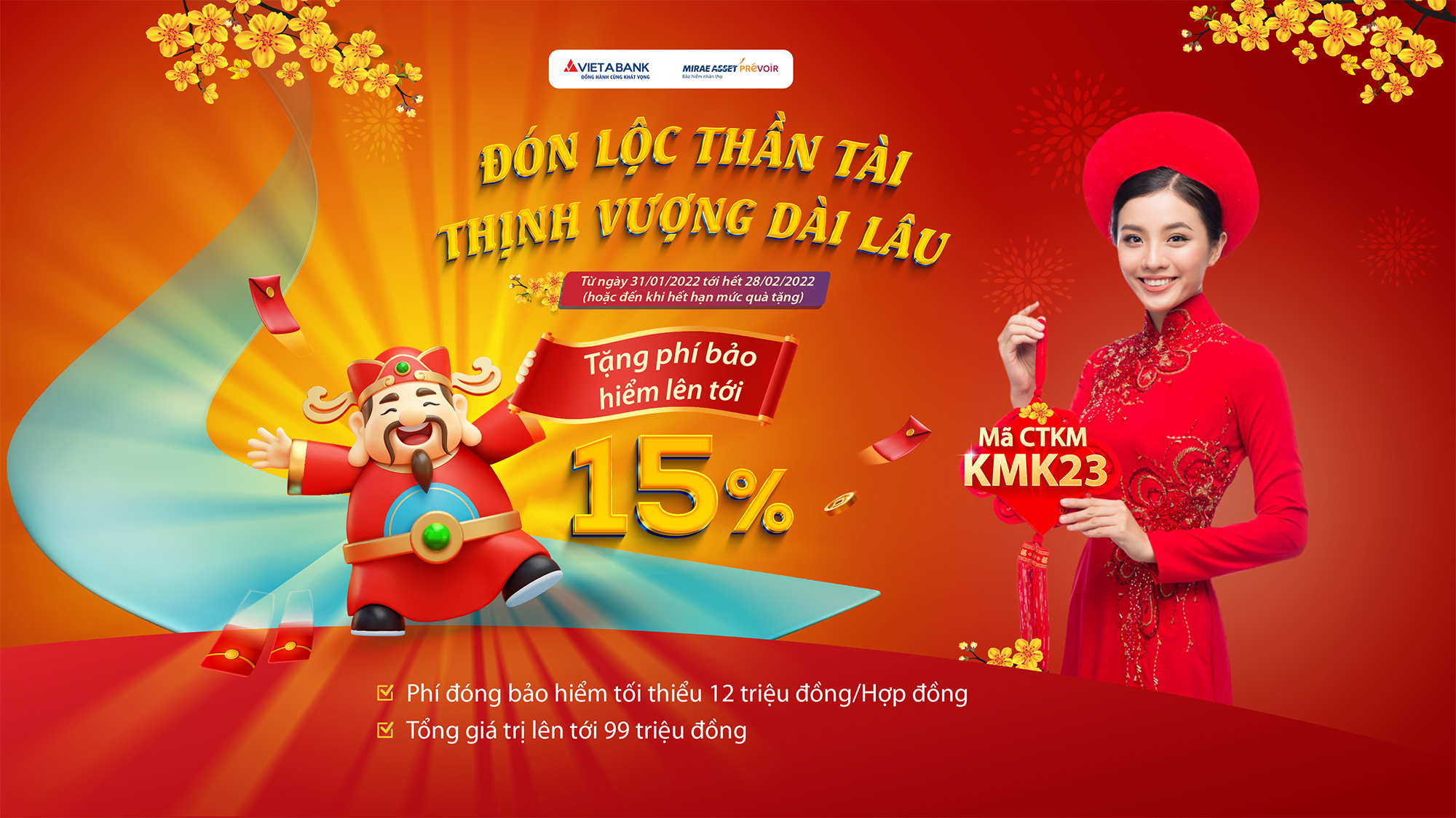 ĐÓN LỘC THẦN TÀI - THỊNH VƯỢNG DÀI LÂU 💎 Tặng ngay 15% phí bảo hiểm nhân thọ đón tài lộc về nhà